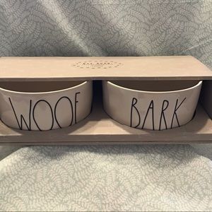 Rae Dunn WOOF and BARK Bowl Set
